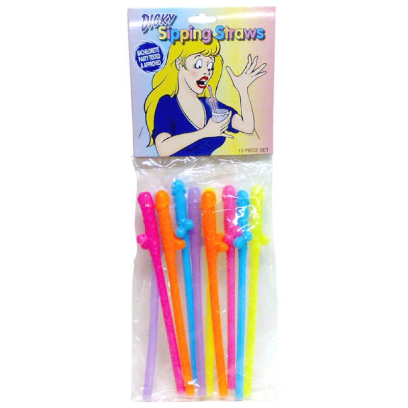 Dicky Sipping Straws 10-pack - Coloured